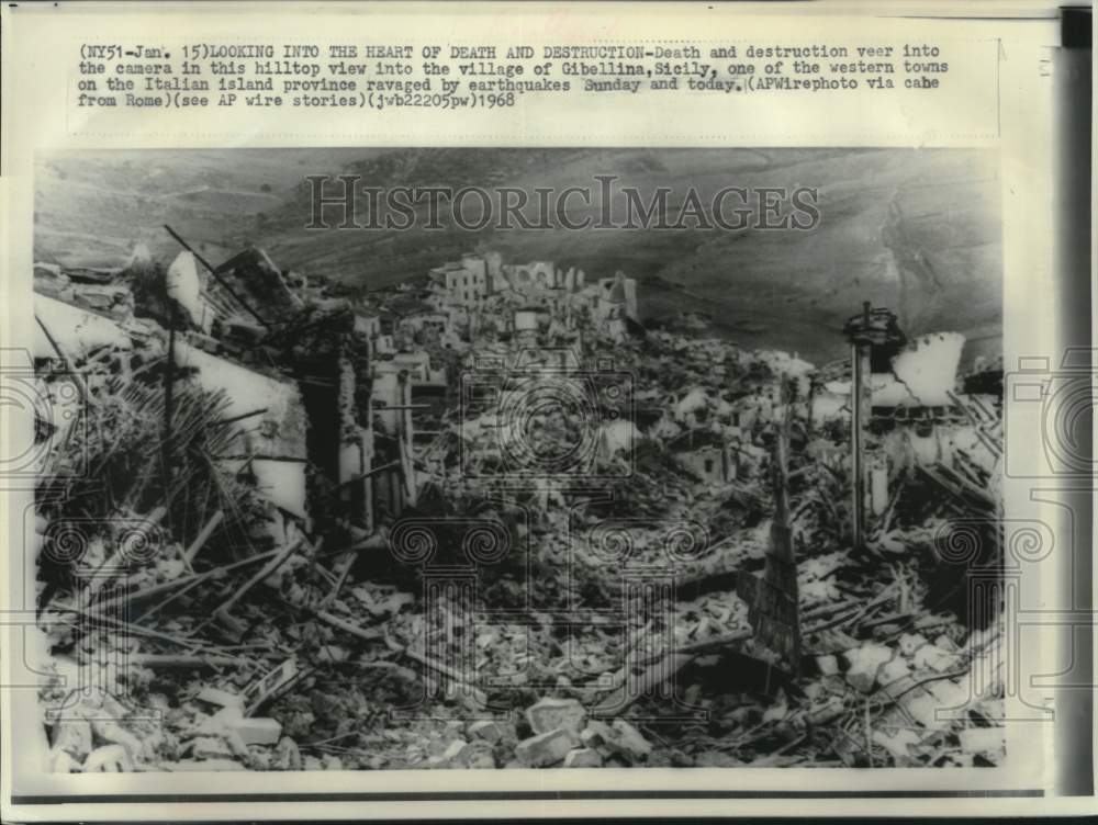 1968 Death and Destruction in Gibellina Sicily From Earthquakes - Historic Images