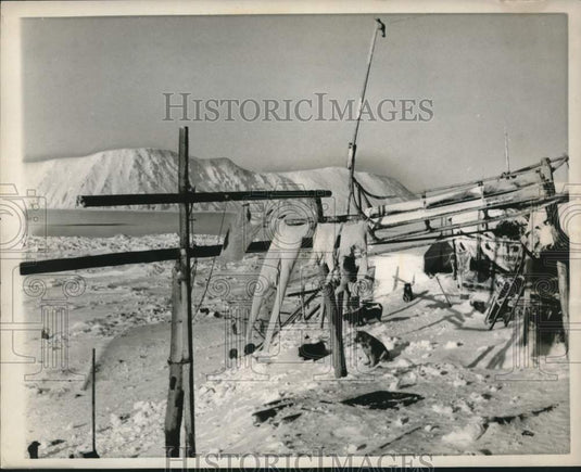 1959 Eskimo housewife's view of Russia from Little Diomede Island - Historic Images