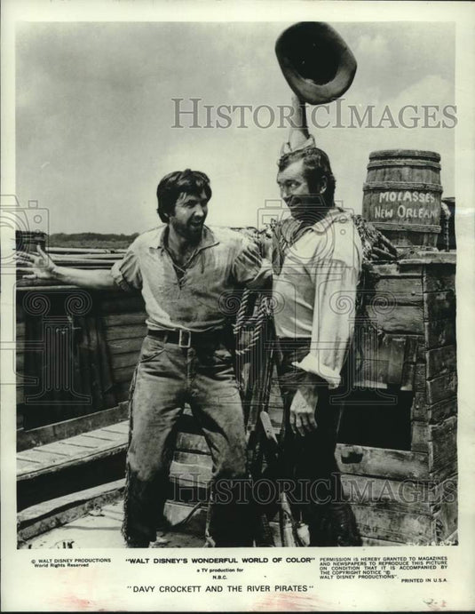 1964 Fess Parker and Buddy Ebsen In "Davy Crockett's Keelboat Race" - Historic Images