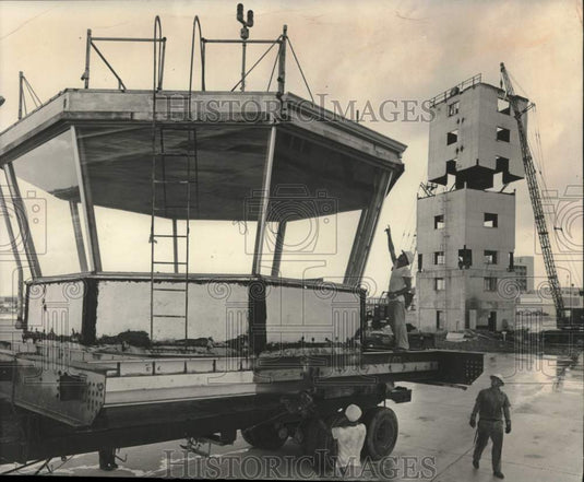 1958 Dismantling of the old Airport Traffic Control Tower-Historic Images