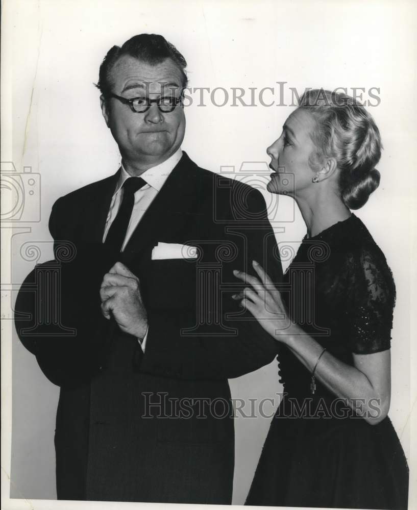 1957 Press Photo Red Skelton &amp; Virginia Grey on The Red Skelton Show - lrx17438 - Historic Images