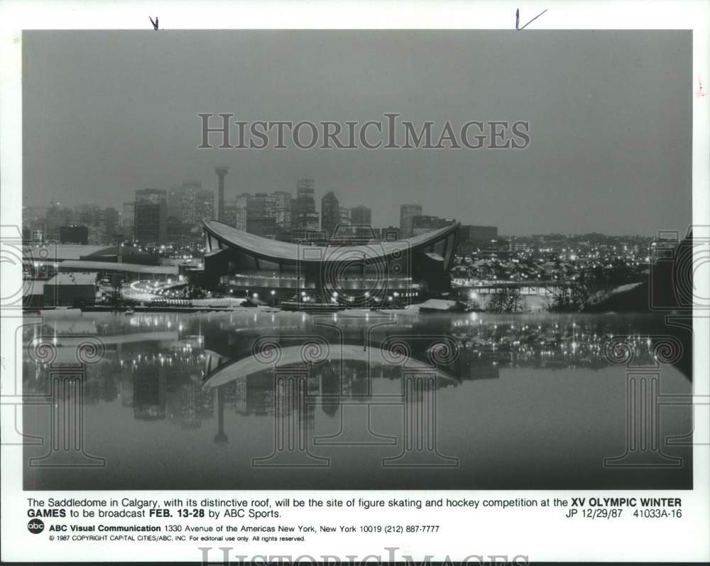 1987  Saddledome in Calgary, site for  XV Olympic Winter skating - Historic Images