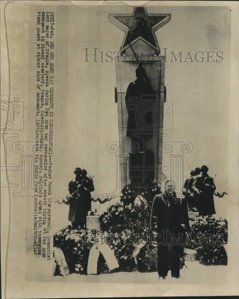 1948 Vaclav Vacek Prague Communist Lord at Red Army Day Ceremony - Historic Images