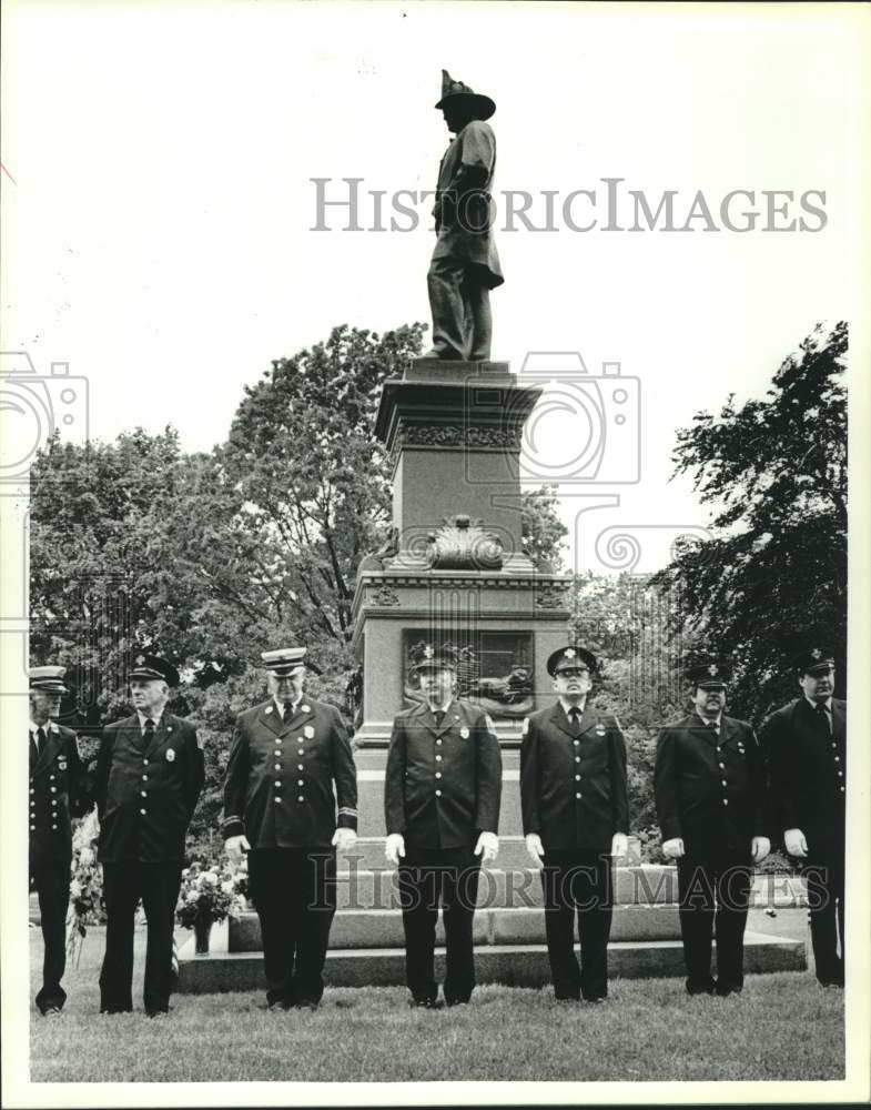 1986 Firefighters Memorial at Forest Hills Cemetery, Boston - Historic Images