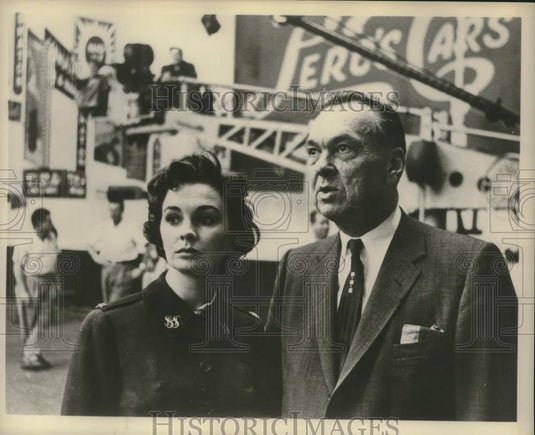 1957 Carroll Righter shown with actress Jean Simmons-Historic Images