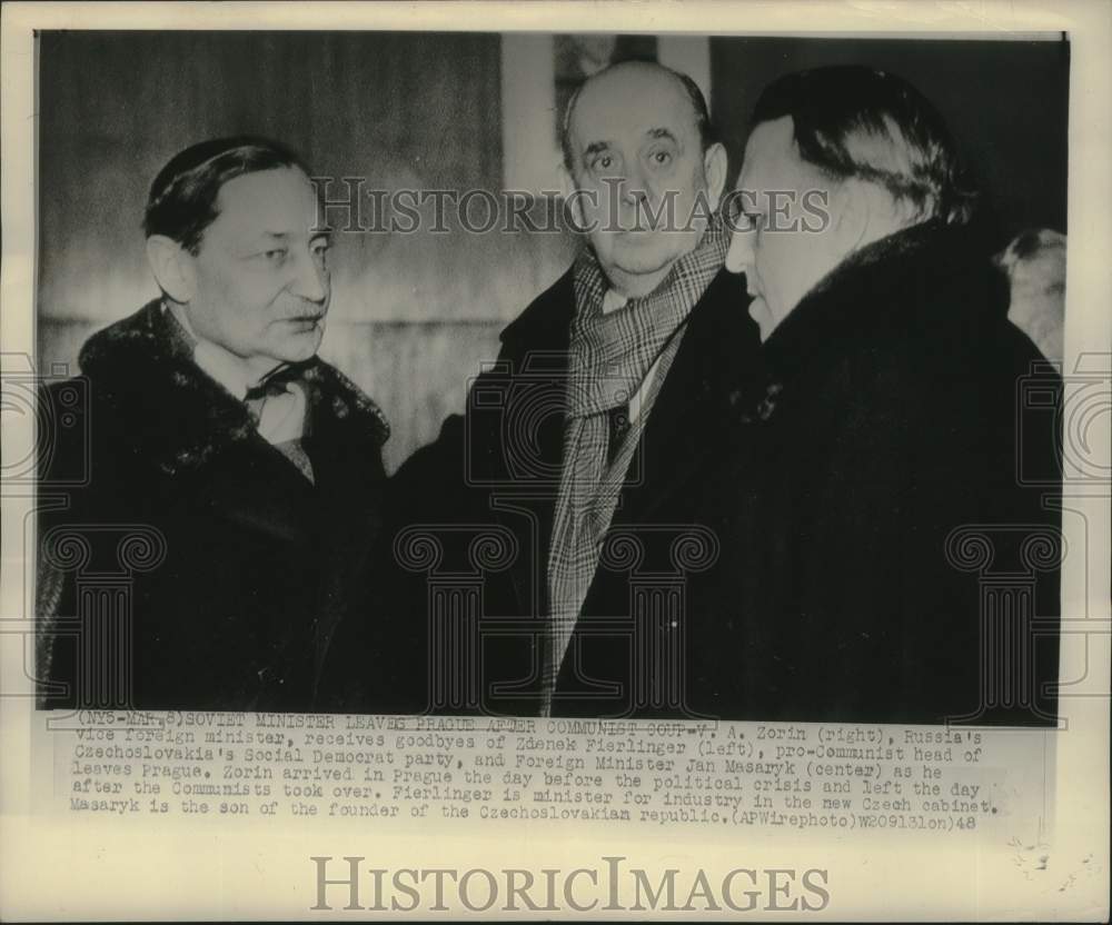 1948 V.A. Zorin Receives Goodbyes of Zdenek Fierlinger &amp; Jan Masaryk - Historic Images