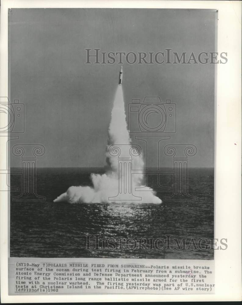 1962 Polaris missile roars upward, Christmas Island in the Pacific.-Historic Images