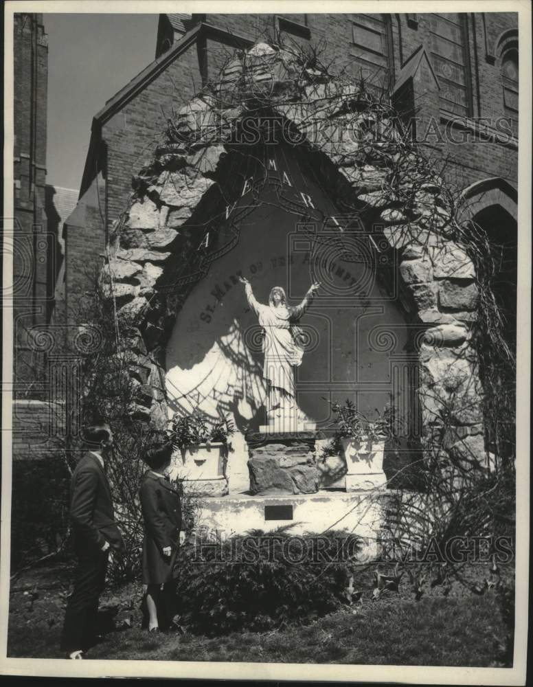 1967 Outdoor Shrine of St. Mary of the Assumption in Brookline - Historic Images