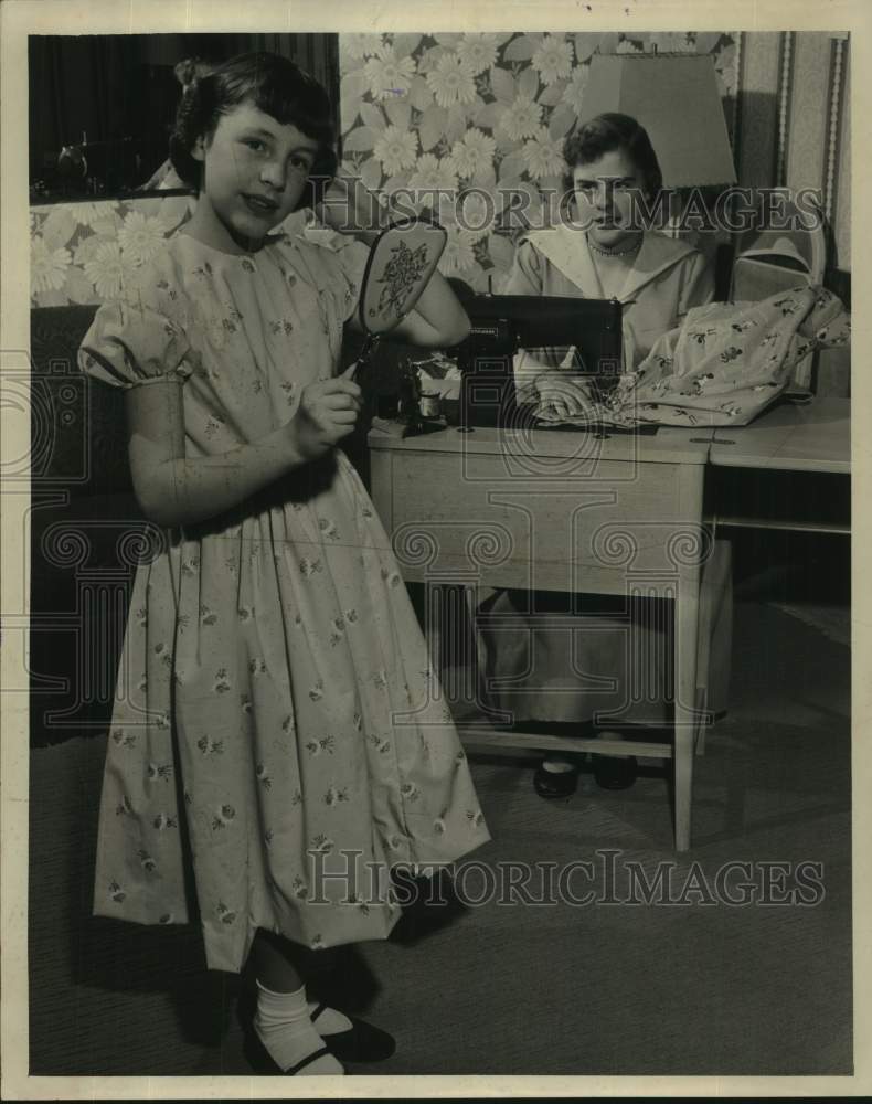 1955 St. Paul MN Four-H Dressmaking, Kathleen Swanson &amp; Sue Watkins - Historic Images