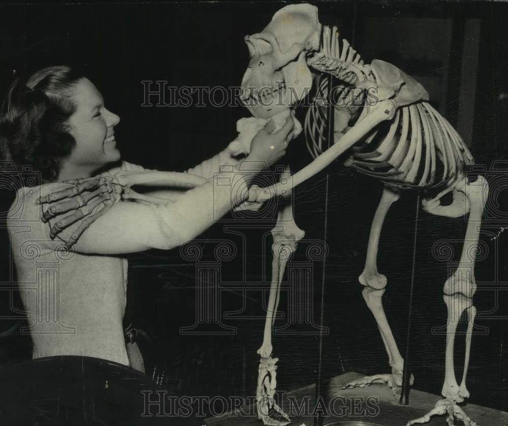 1940 Boston-Constance Hathaway at the Museum of Natural History - Historic Images