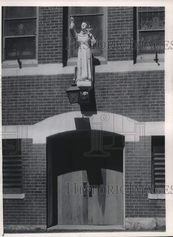 1958 St. Leonard Statue at Prince Street Church in Boston-Historic Images