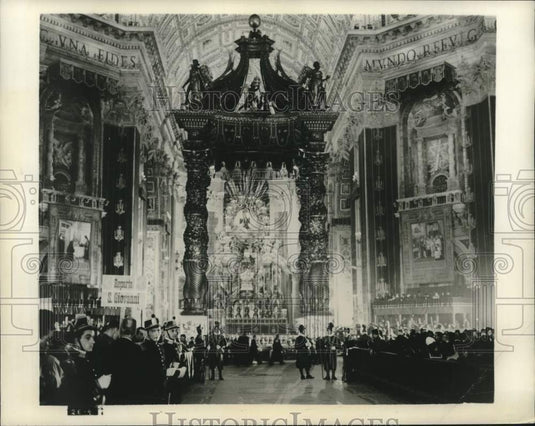 1957 Interior View of Saint Peter's Basilica, Vatican City, Italy-Historic Images