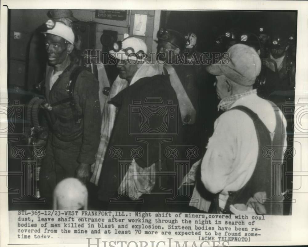 1957 West Frankfort, IL Night Shift Miners - Historic Images