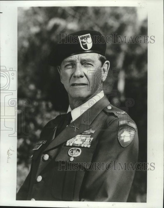 1988 American actor Richard Crenna in character for "Rambo III" - Historic Images
