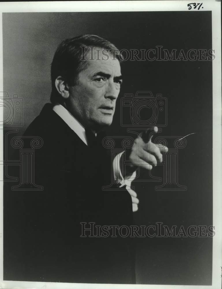 1978 American actor Gregory Peck hosting a two-hour TV Program - Historic Images