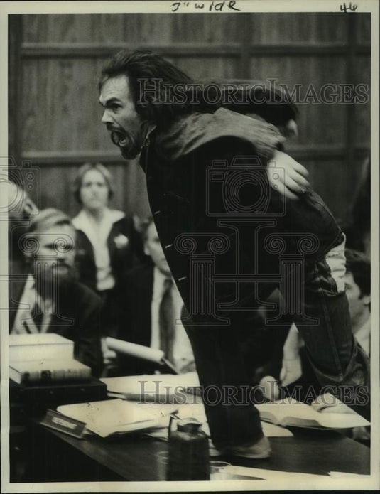 1976 Actor Steve Railsback stars in a scene from "Helter Skelter" - Historic Images