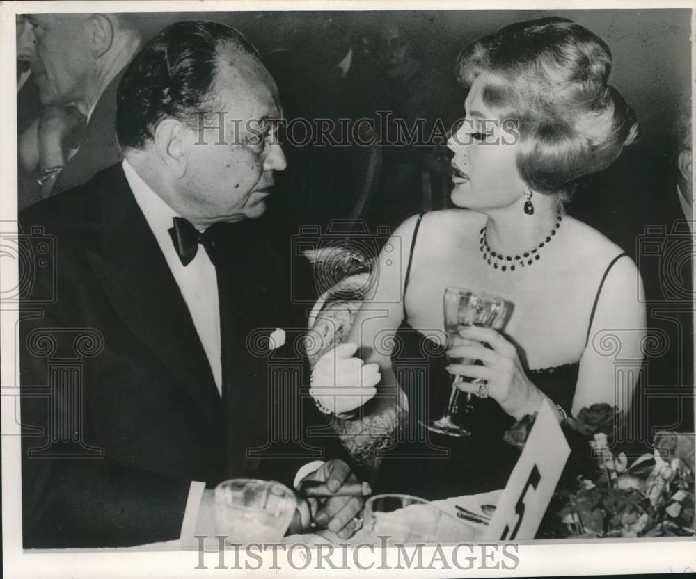 1959 Edward G.Robinson and Zsa Zsa Gabor at Cannes Film Festival-Historic Images