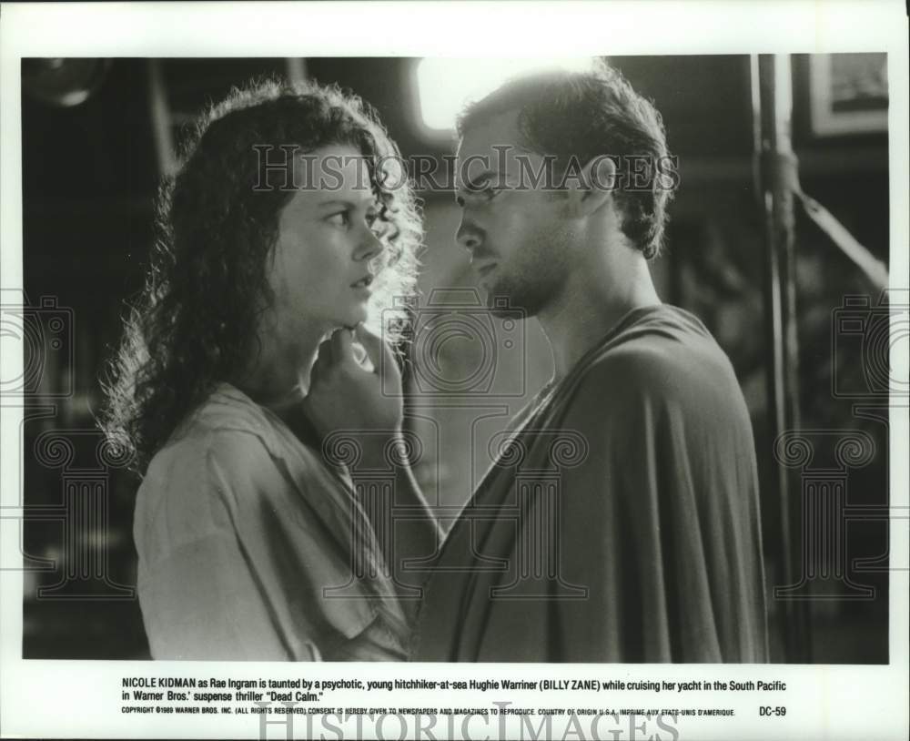 1989 Press Photo Nicole Kidman and Billy Zane stars in &quot;Dead Calm&quot; - lrx38837 - Historic Images