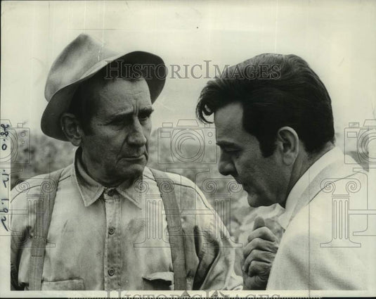 1969 Victor Jory and Mike Connors star in a scene from "Mannix"-Historic Images
