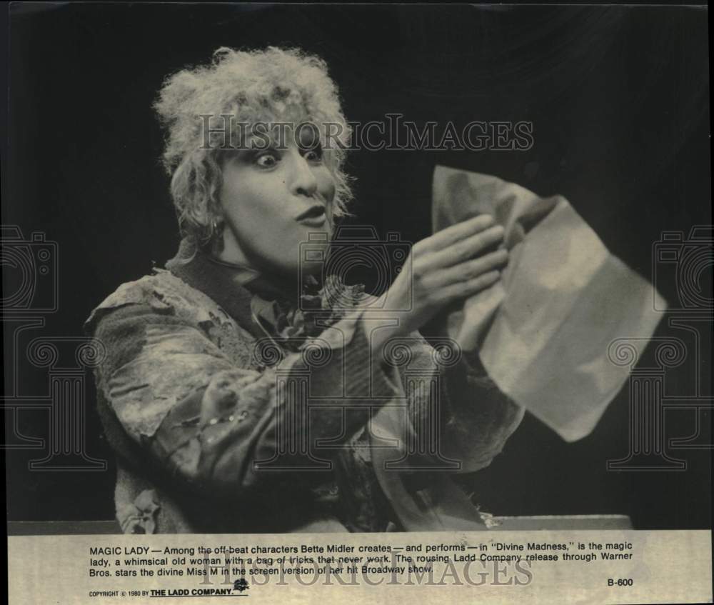 1980 Press Photo Bette Midler performs in a scene from the &quot;Divine Madness&quot;- Historic Images