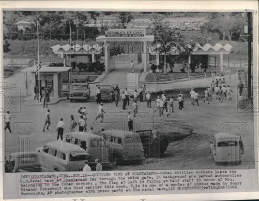 1962 Cuban civilian workers leave US Naval Base at Guantanamo Bay-Historic Images