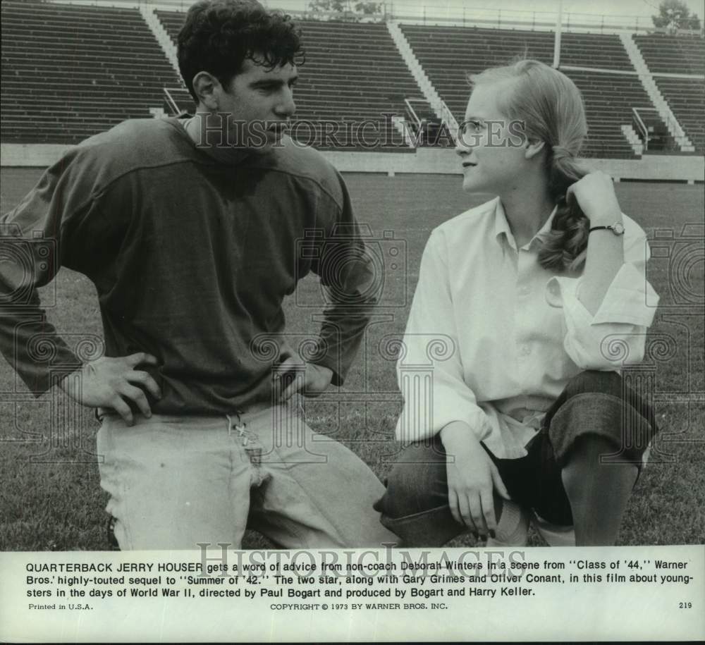 1973 Press Photo Jerry Houser and Deborah Winters star in the film &quot;Class of 44&quot; - Historic Images