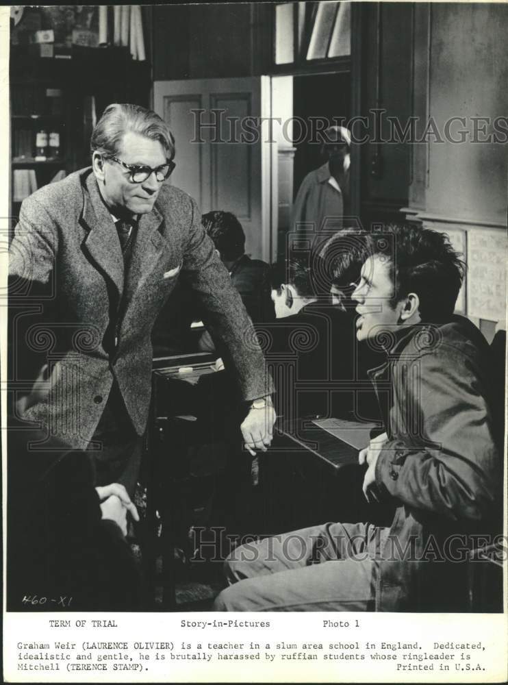 1963 Laurence Olivier &amp; Terence Stamp Starring In &quot;Term Of Trial&quot;-Historic Images