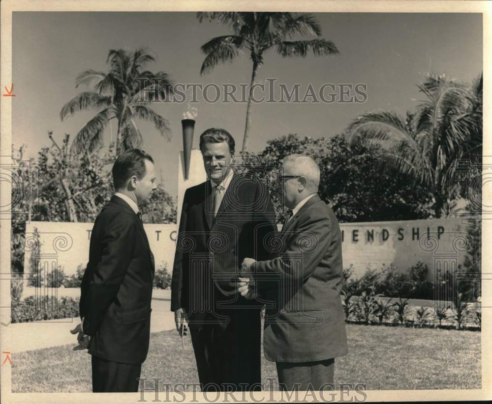 Mayor Robert King High, Rev. Billy Graham &amp; City Manager M.L. Reese - Historic Images