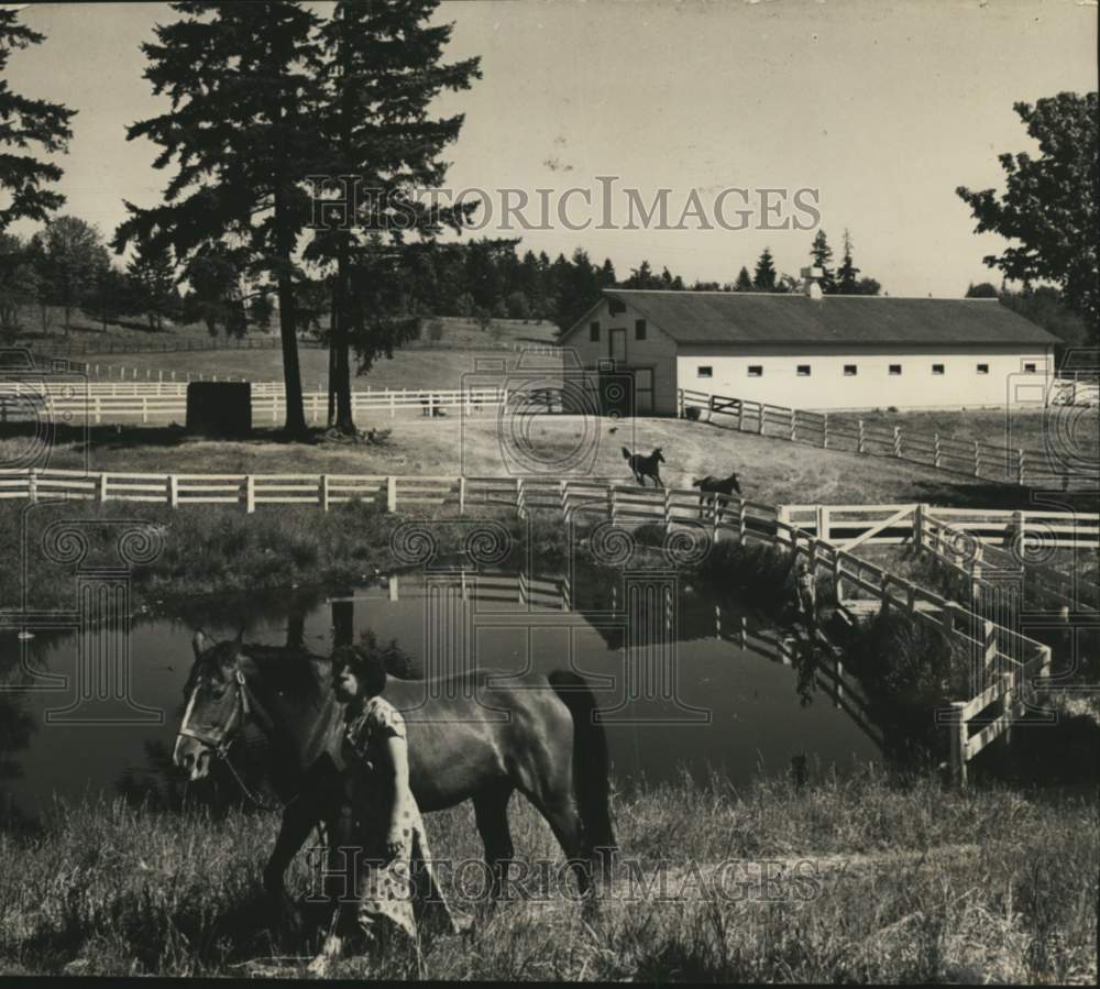 1952 Mrs Rhodes Donnell at C.J. Sebastian Farms Leads Mare, Shotana-Historic Images