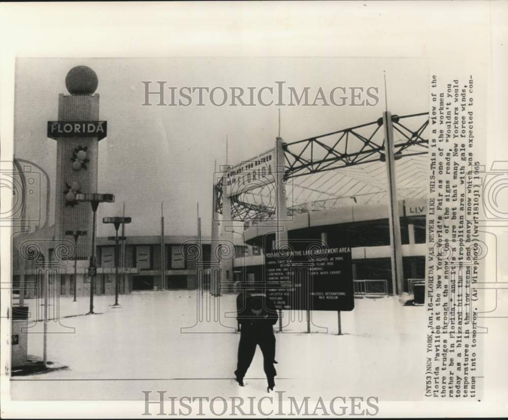 1965 Florida Pavilion At New York World&#39;s Fair Covered In Snow-Historic Images