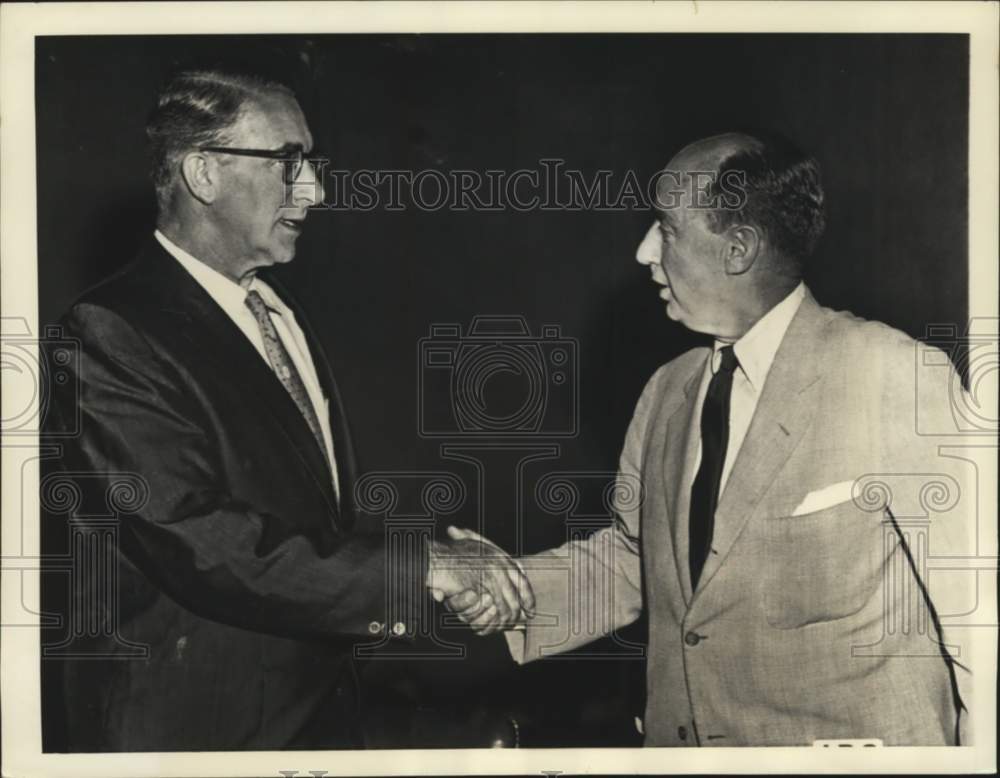 1956 Estes Kefauver &amp; Adlai Stevenson Meet Before Debate in Miami FL-Historic Images