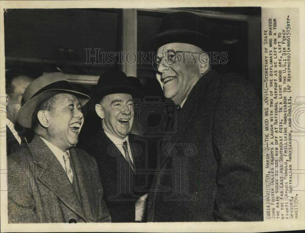 1956 Carlos Romulo, Sir Percy Spender &amp; John Foster Dulles in D.C.-Historic Images