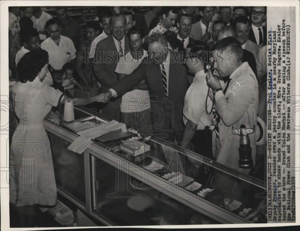 1959 Frol Koslov Russian Deputy Minister In Grand Union Market, Md.-Historic Images