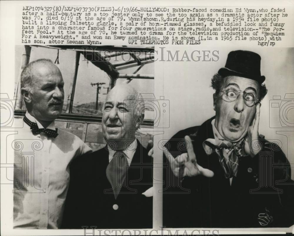 1954 Comedian Ed Wynn shown in his heyday and as a dramatic actor-Historic Images