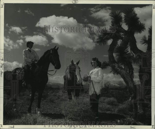 1953 Horseback riding at the desert of Las Vegas Nevada-Historic Images