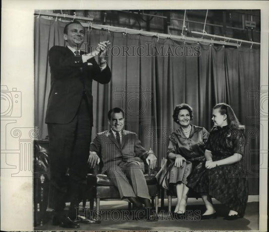 1960  Vice President Nixon and wife on Jack Paar's Television Show-Historic Images