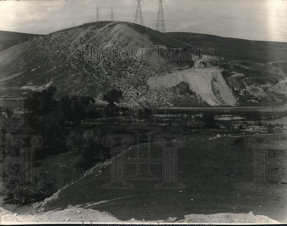 1963 Aerial view of the San Luis Dam location-Historic Images