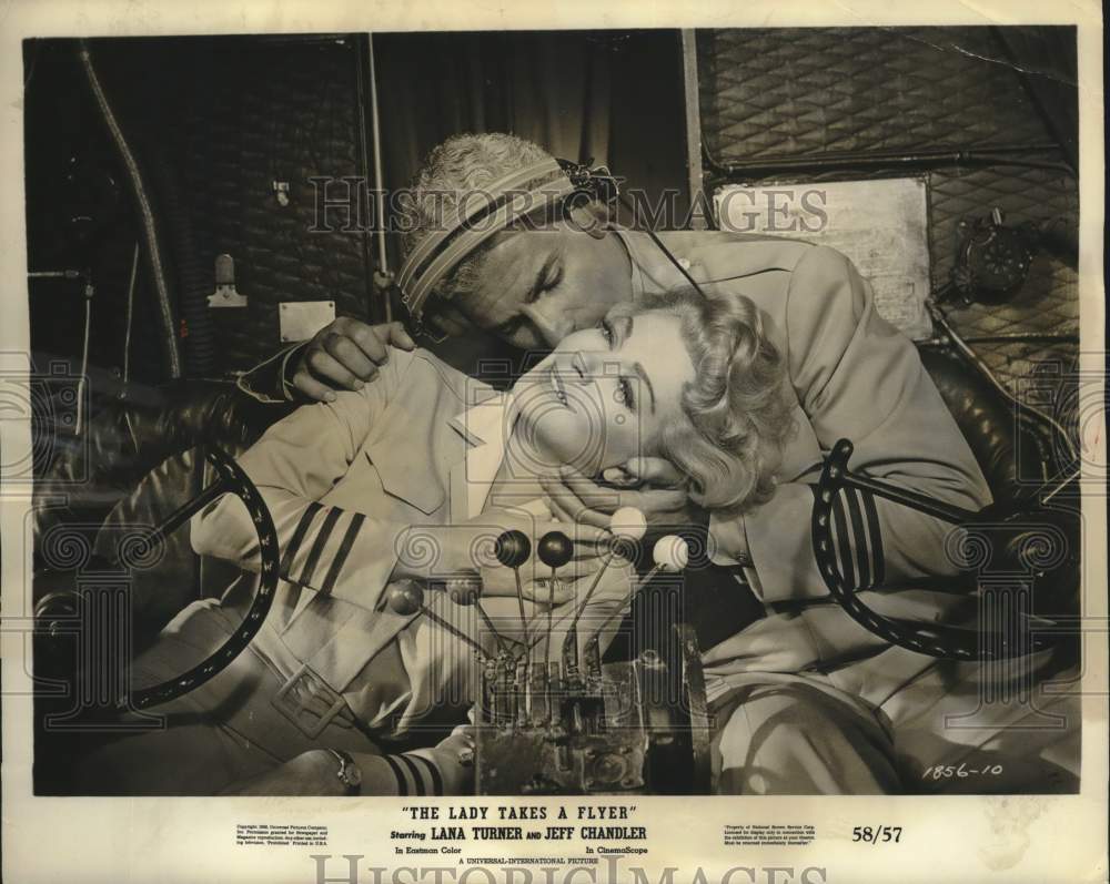 1958 Jeff Chandler and Lana Turner in "The Lady Takes a Flyer"-Historic Images