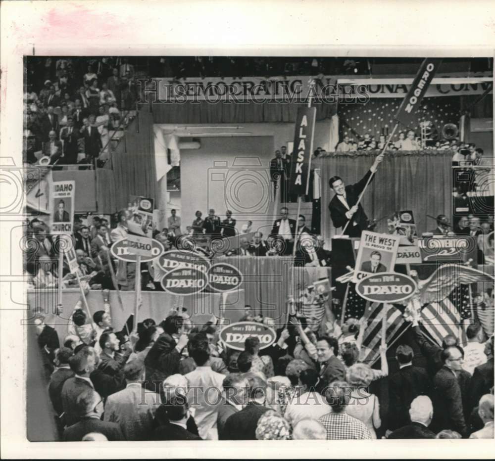 1966 Senator Church Waved Oregon Standard at Democratic Convention-Historic Images