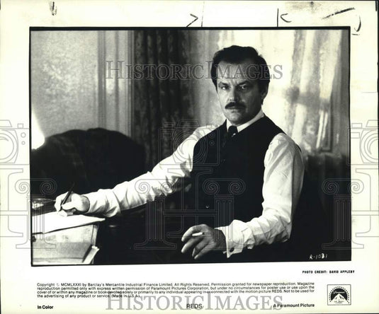 1981 Press Photo Jack Nicholson stars in the film "Reds" - lrx78055- Historic Images