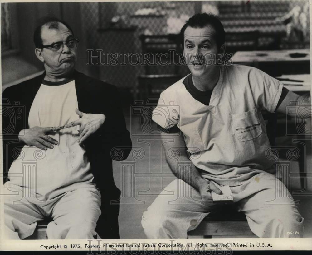 1975 Press Photo Sydney Lassick, Jack Nicholson, One Flew Over the Cuckoo&#39;s Nest- Historic Images