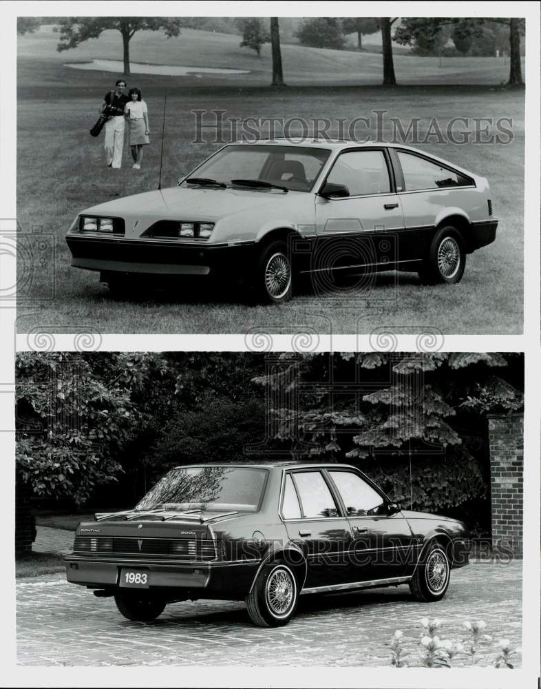 1982 Press Photo Pontiac 2000 models (top) SE hatchback and 2000 LE model- Historic Images