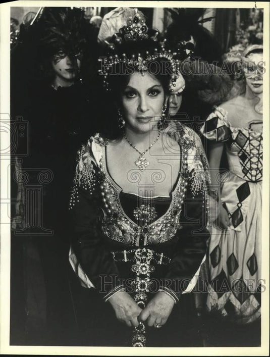 1985 Press Photo Gina Lollobrigida stars in NBC's "Deceptions." - lrx94573- Historic Images