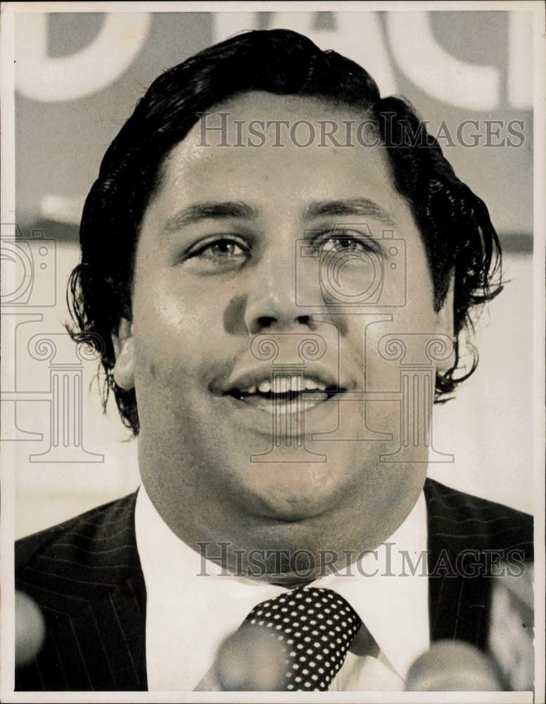 1973 Press Photo Mayor Candidate Maynard Jackson at Atlanta Press Conference- Historic Images