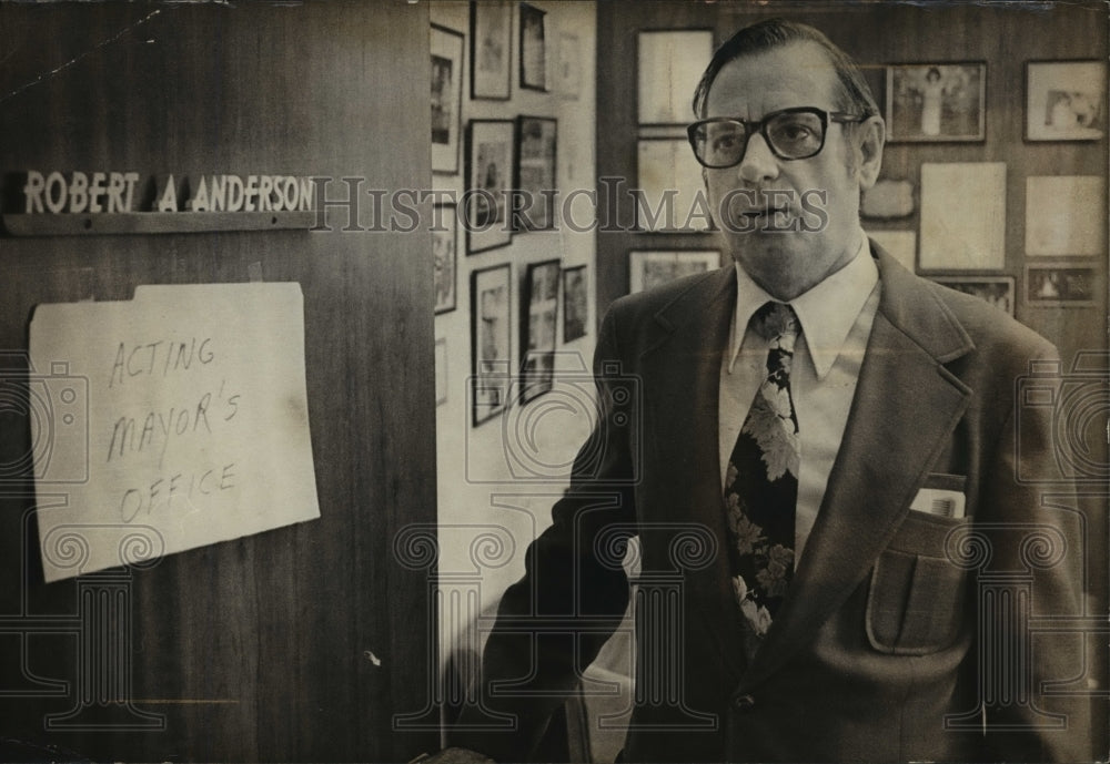 1977 Robert A. Anderson Alderman Mayor For The Day Office Door-Historic Images