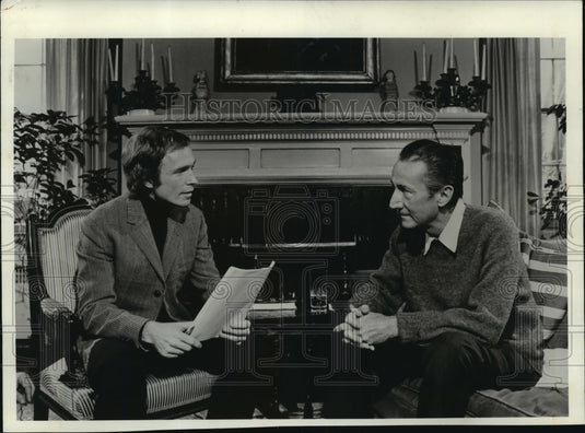 1974 Press Photo Stewart Alsop appearing on Dick Cavett's TV show about cancer - Historic Images