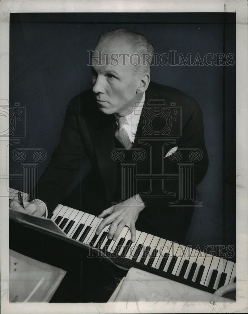 1953 Press Photo Genius at work- Composer Leroy Anderson - mja00690 - Historic Images