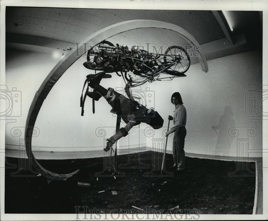 1978 Press Photo John Balsley sculpture Cooper's Super Flip Near Auburn Road - Historic Images