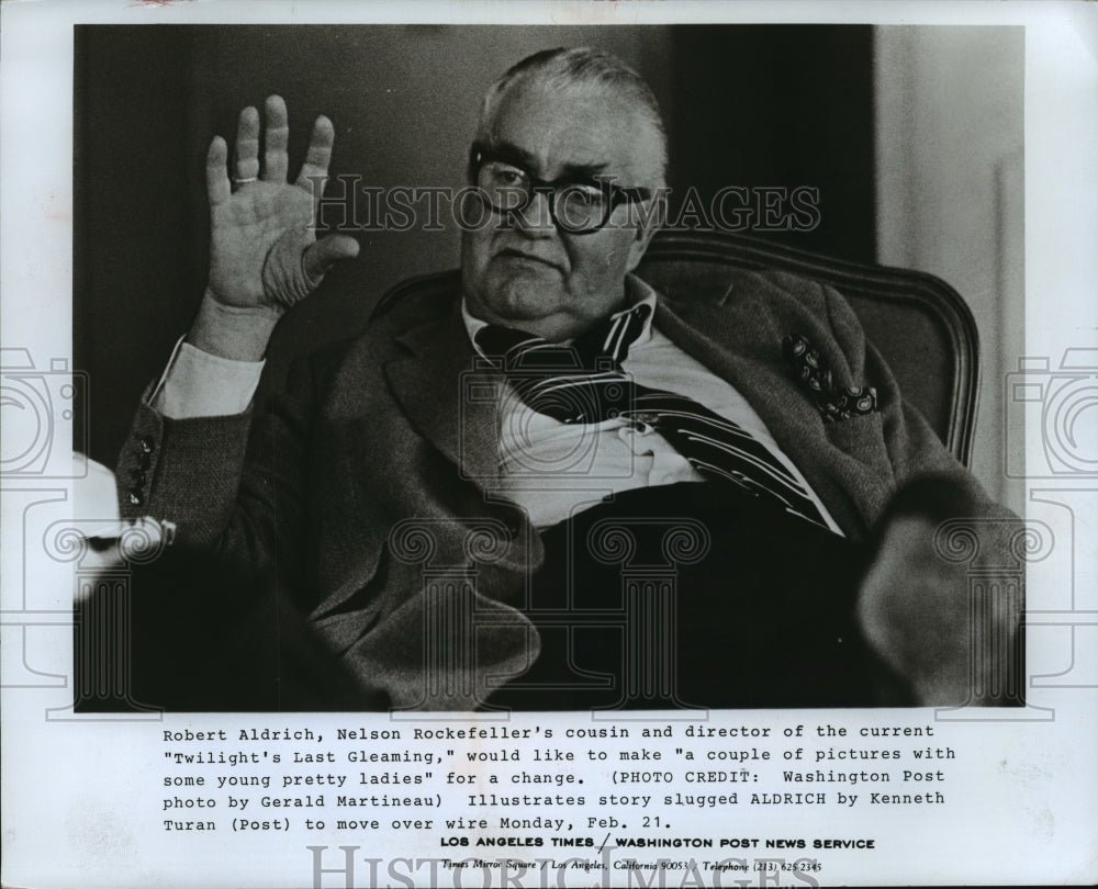 1977 Press Photo Robert Aldrich has fallen out of favor with some of his fans - Historic Images