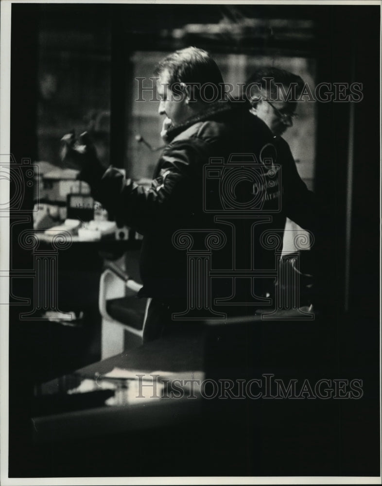 1990 Press Photo Shannon L. Curran of Janesville used the telephone - mja02111 - Historic Images